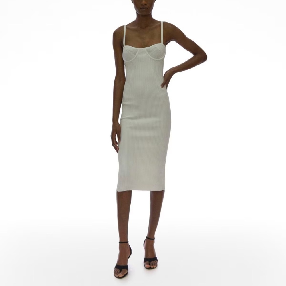 helmut lang RIB EYELET BRA DRESS